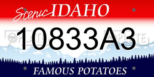 10833A3 Idaho License Plate