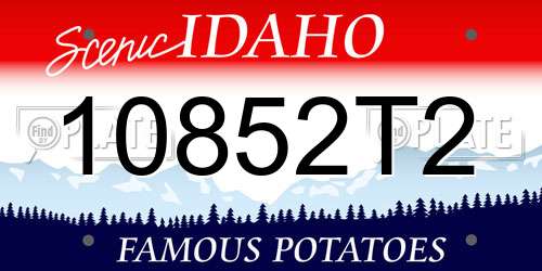 10852T2 Idaho License Plate