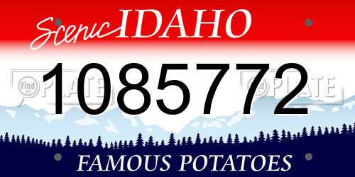 1085772 Idaho License Plate