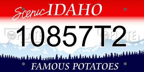 10857T2 Idaho License Plate