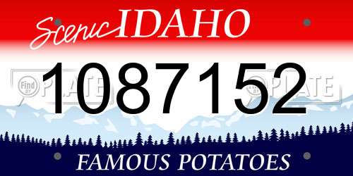 1087152 Idaho License Plate