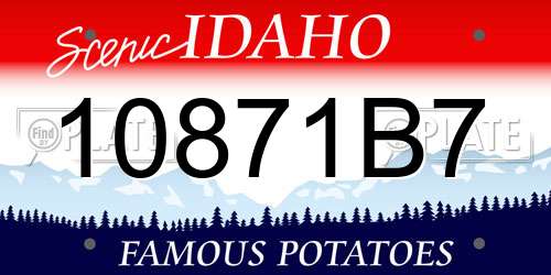 10871B7 Idaho License Plate