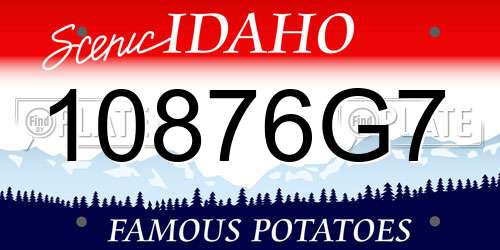 10876G7 Idaho License Plate