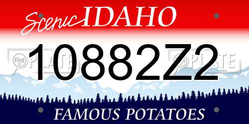 10882Z2 Idaho License Plate