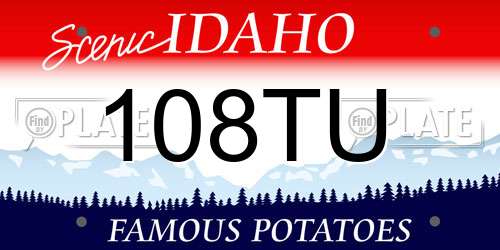 108TU Idaho License Plate