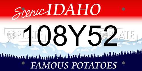 108Y52 Idaho License Plate