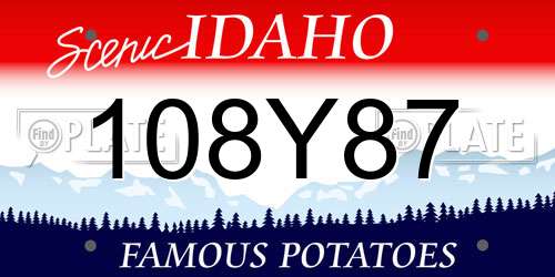 108Y87 Idaho License Plate