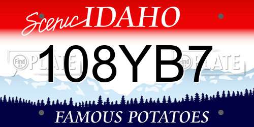 108YB7 Idaho License Plate