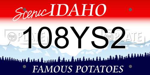 108YS2 Idaho License Plate