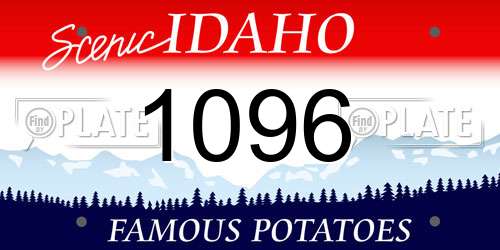 1096 Idaho License Plate