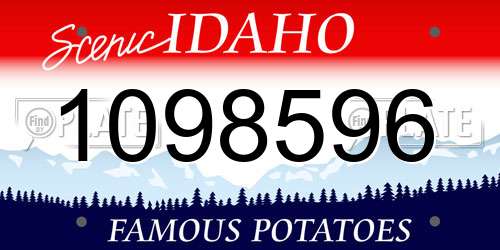1098596 Idaho License Plate