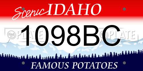 1098BC Idaho License Plate