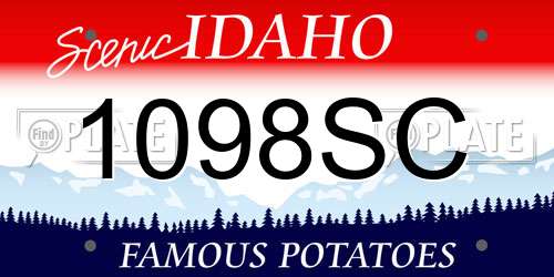 1098SC Idaho License Plate