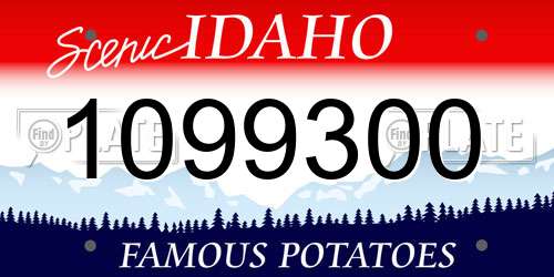 1099300 Idaho License Plate