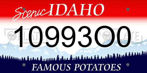 10993O0 Idaho License Plate