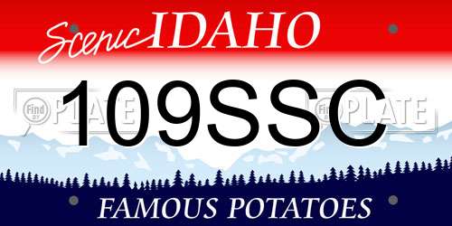 109SSC Idaho License Plate