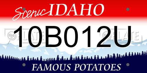 10B012U Idaho License Plate