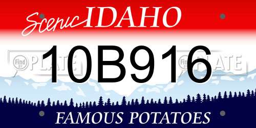 10B916 Idaho License Plate