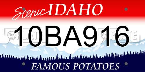 10BA916 Idaho License Plate