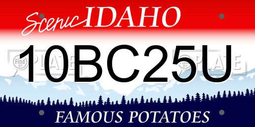 10BC25U Idaho License Plate