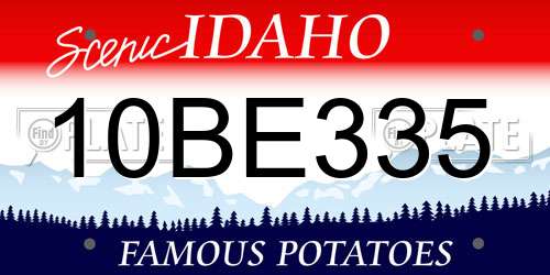10BE335 Idaho License Plate