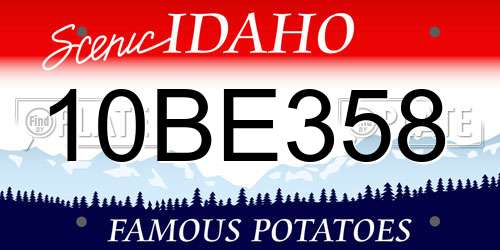 10BE358 Idaho License Plate