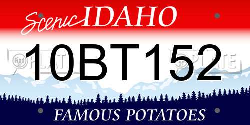 10BT152 Idaho License Plate
