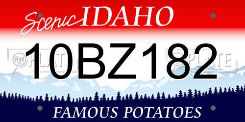 10BZ182 Idaho License Plate