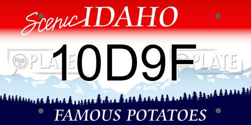 10D9F Idaho License Plate