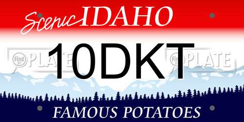 10DKT Idaho License Plate