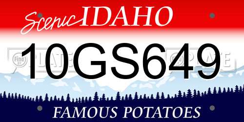 10GS649 Idaho License Plate