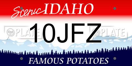 10JFZ Idaho License Plate