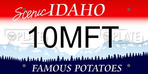 10MFT Idaho License Plate