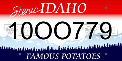 10OO779 Idaho License Plate
