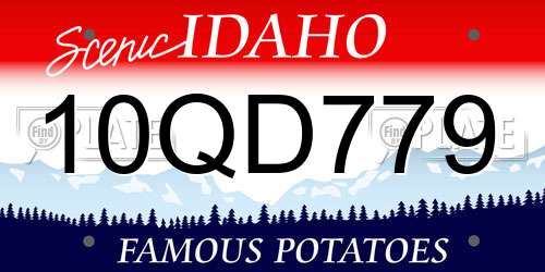 10QD779 Idaho License Plate