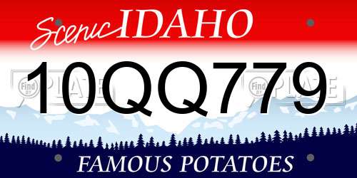10QQ779 Idaho License Plate