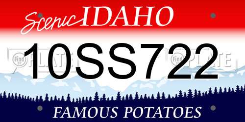 10SS722 Idaho License Plate