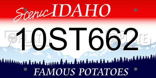 10ST662 Idaho License Plate