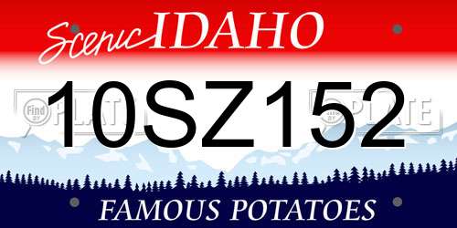10SZ152 Idaho License Plate