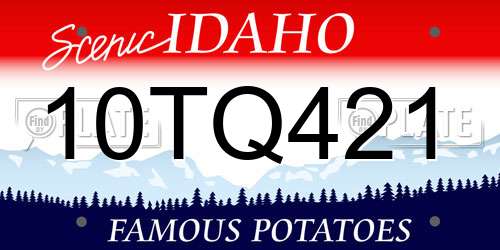 10TQ421 Idaho License Plate