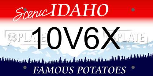 10V6X Idaho License Plate