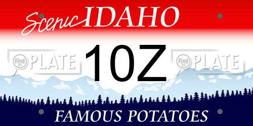 10Z Idaho License Plate