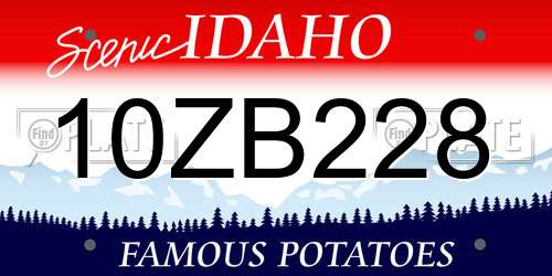 10ZB228 Idaho License Plate