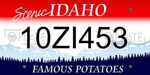 10ZI453 Idaho License Plate