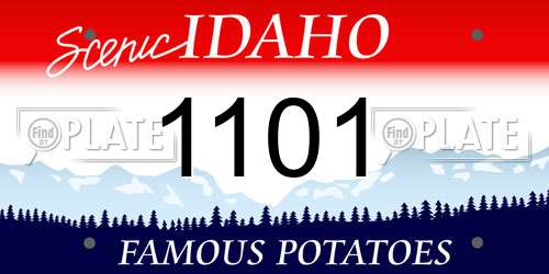 1101 Idaho License Plate