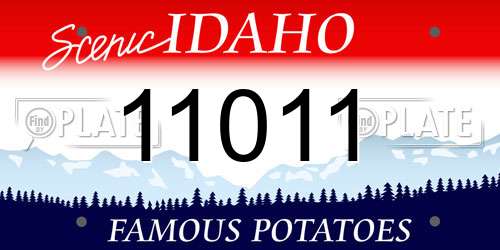 11011 Idaho License Plate