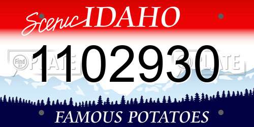1102930 Idaho License Plate
