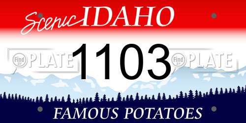 1103 Idaho License Plate