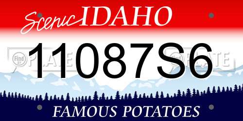 11087S6 Idaho License Plate