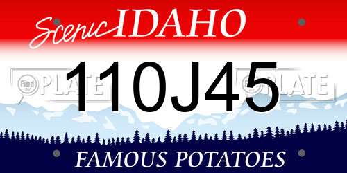 110J45 Idaho License Plate